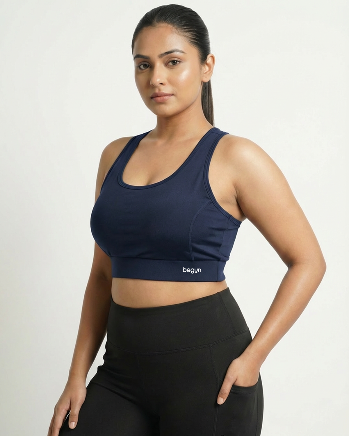 Luna Racerback Sports Bra Midnight Navy