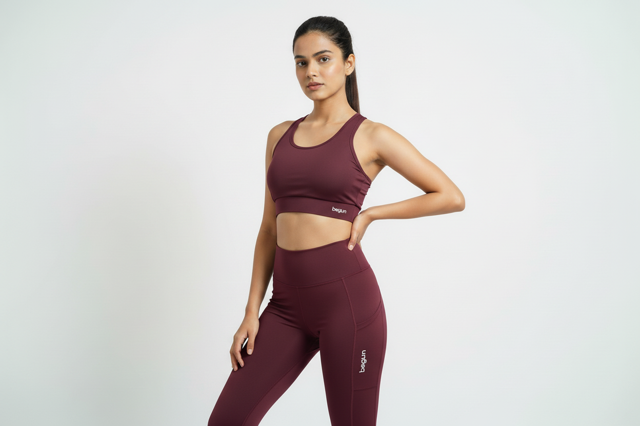 Luna Racerback Sports Bra Wine