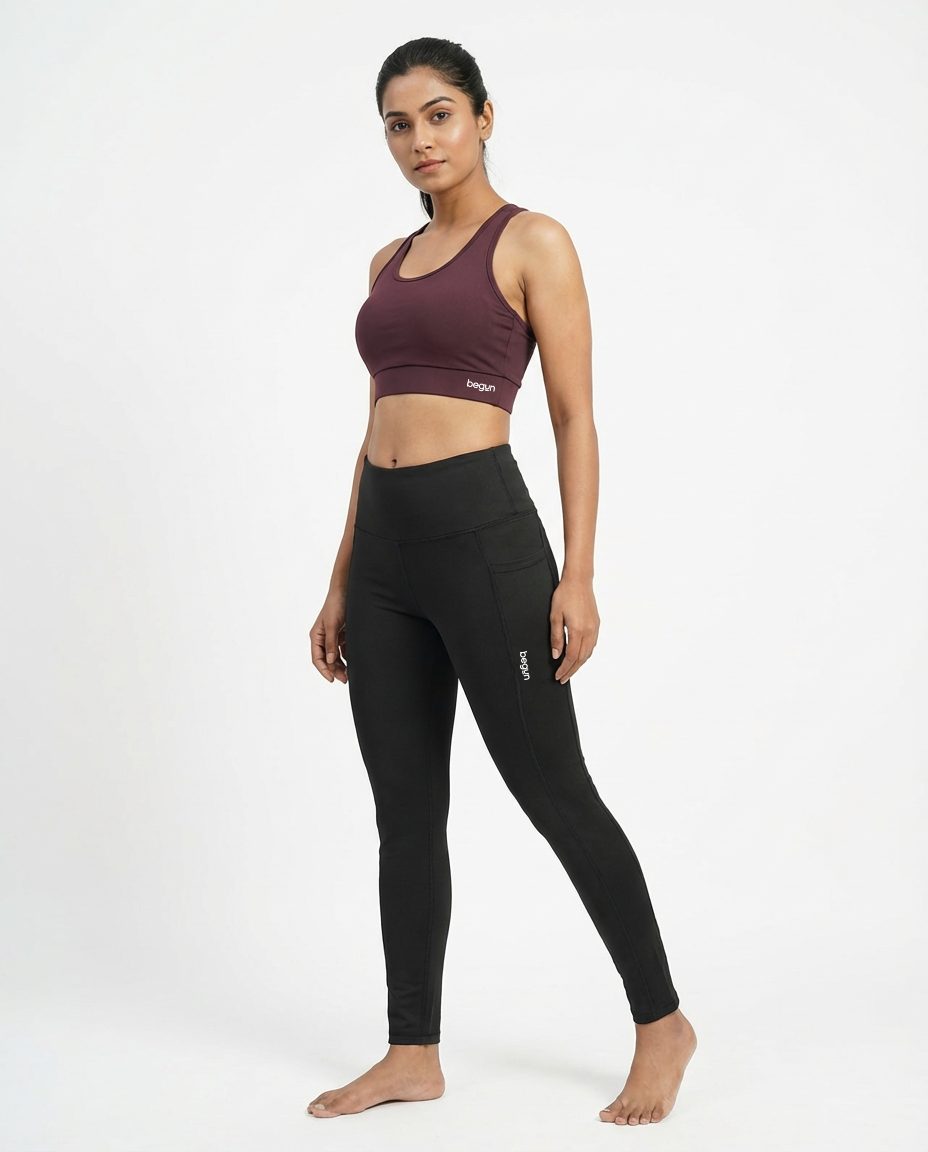 Luna Racerback Sports Bra Wine