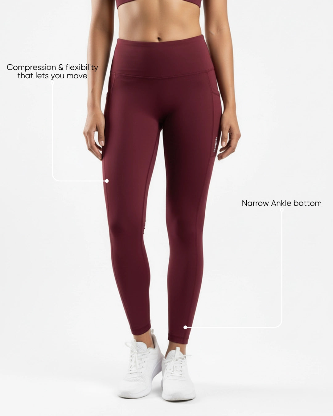 Leap Ankle Length Leggings Wine