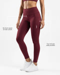 Leap Ankle Length Leggings Wine