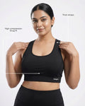 Luna Racerback Mid Impact Sports Bra Black