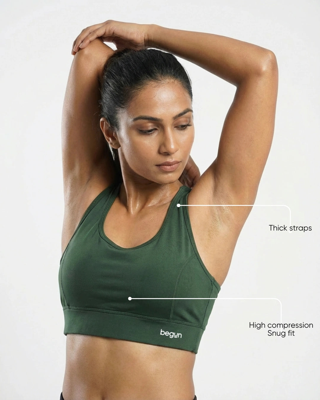 Luna Racerback Mid Impact Sports Bra Sage
