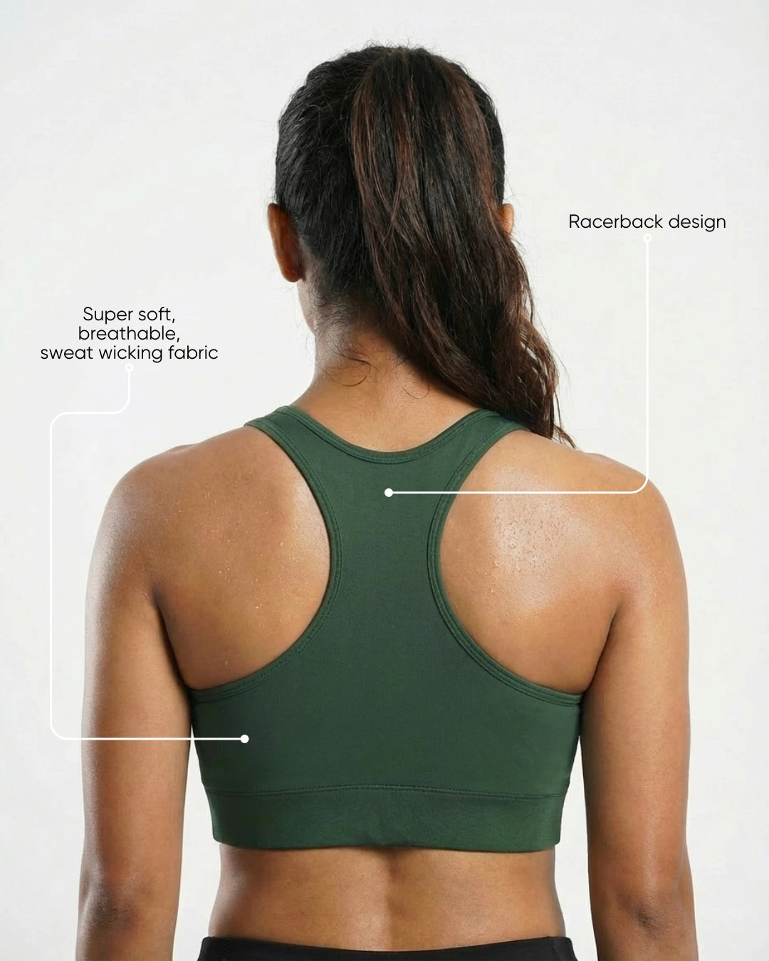 Luna Racerback Mid Impact Sports Bra Sage