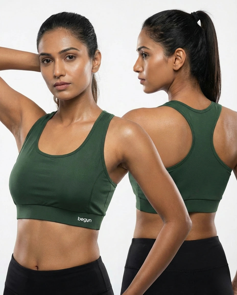 Luna Racerback Mid Impact Sports Bra Sage