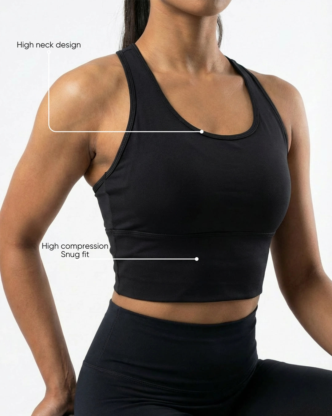 Power Crisscross Full Coverage Sports Bra Black