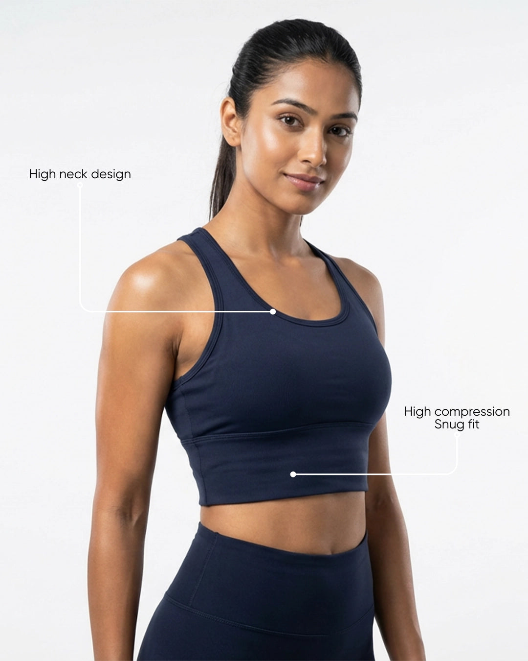 Power Crisscross Full Coverage Sports Bra Midnight Navy