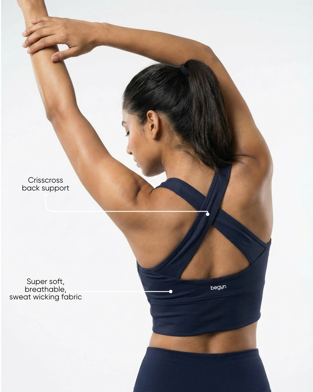 Power Crisscross Full Coverage Sports Bra Midnight Navy