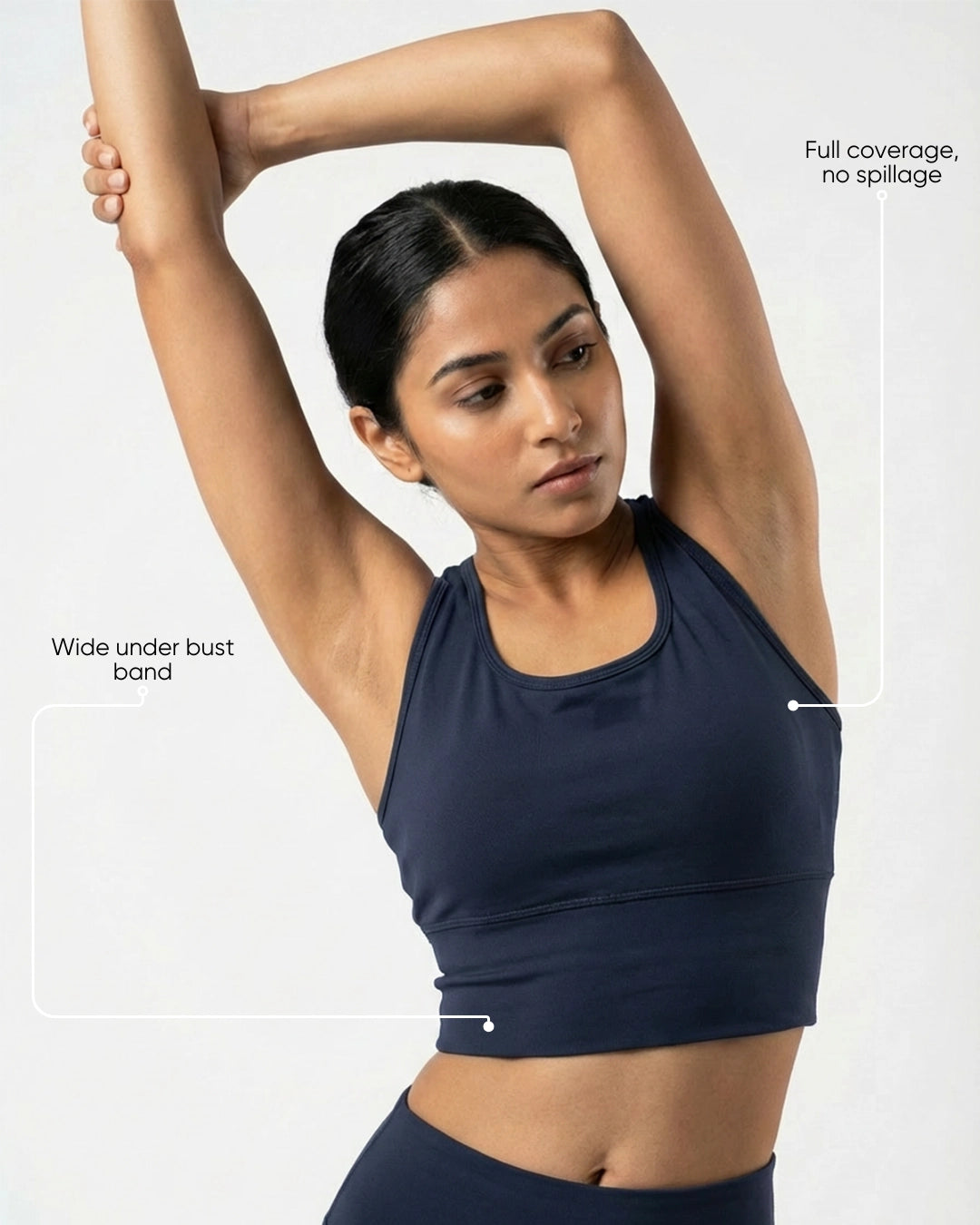 Power Crisscross Full Coverage Sports Bra Midnight Navy