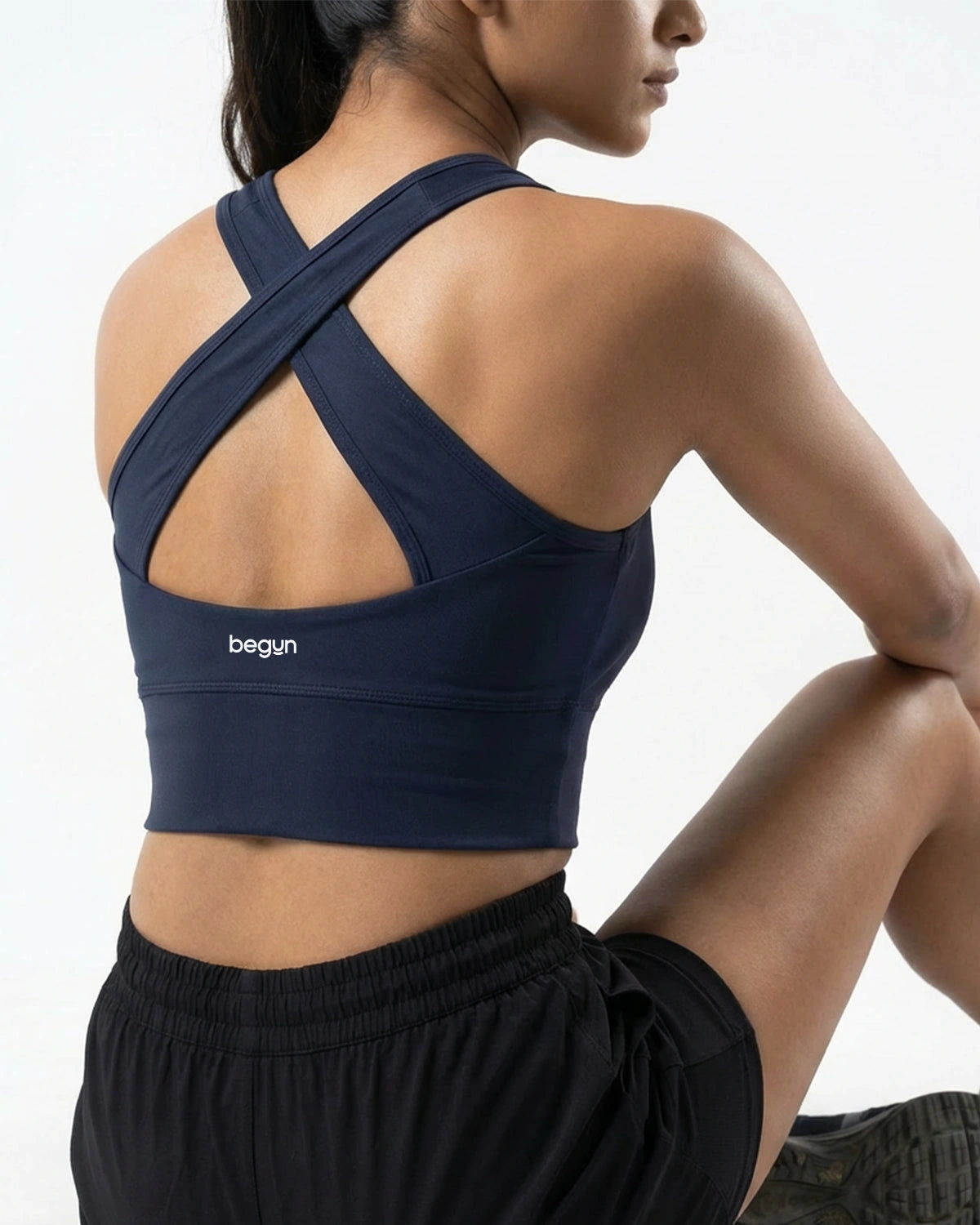 Power Crisscross Full Coverage Sports Bra Midnight Navy