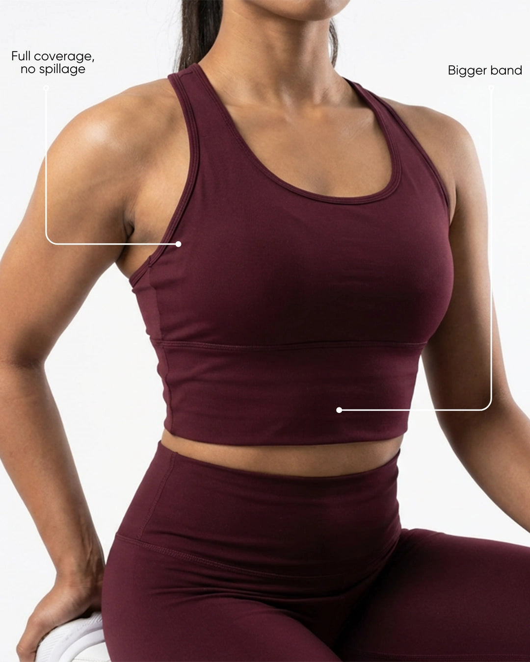 Power Crisscross Full Coverage Sports Bra Wine