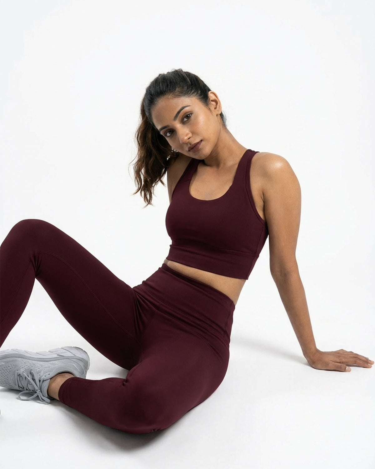 Power Crisscross Sports Bra Wine